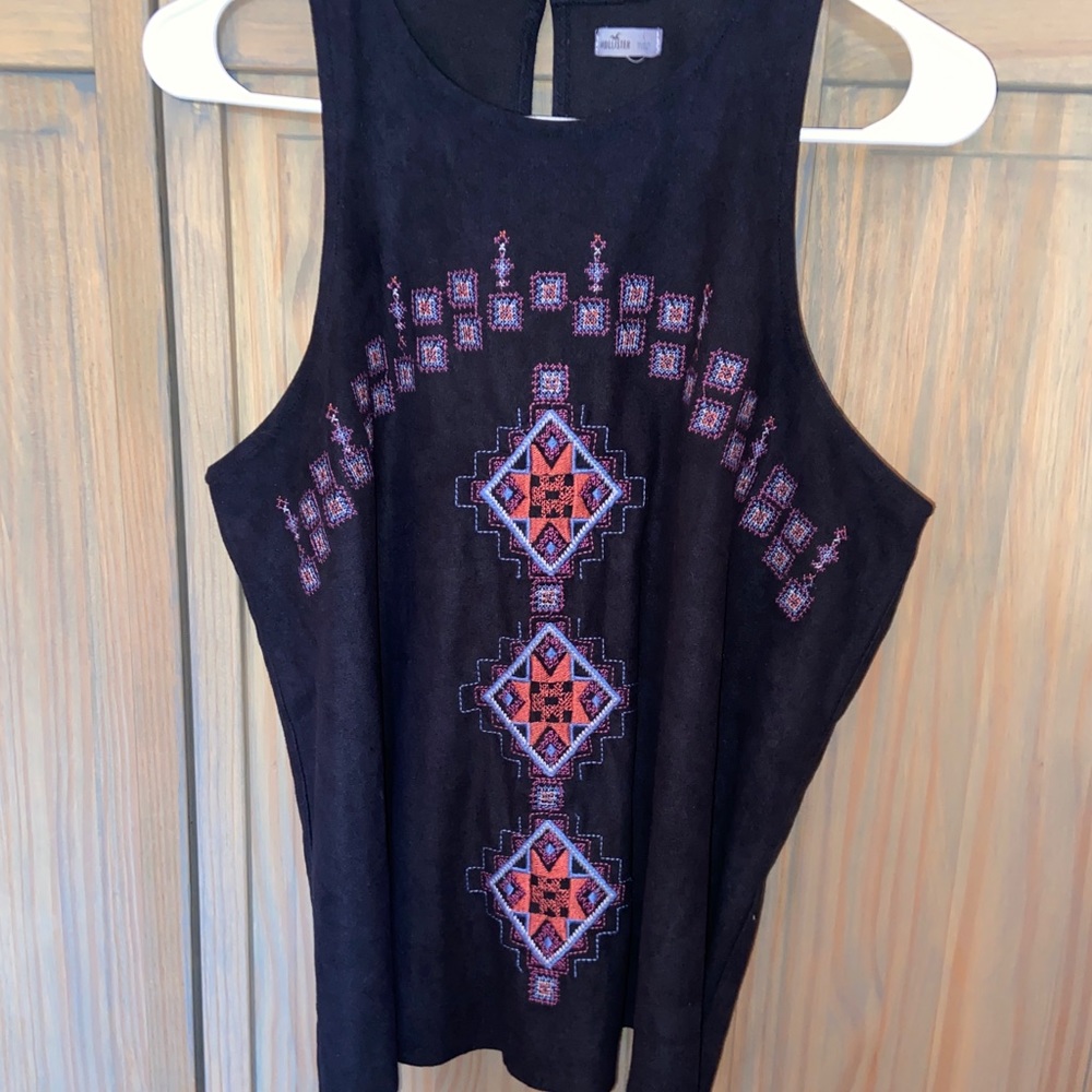 Hollister Suede Embroidered Tank